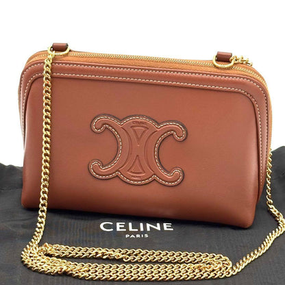 Celine Chain Shoulder Bag Clutch Cuir Leather