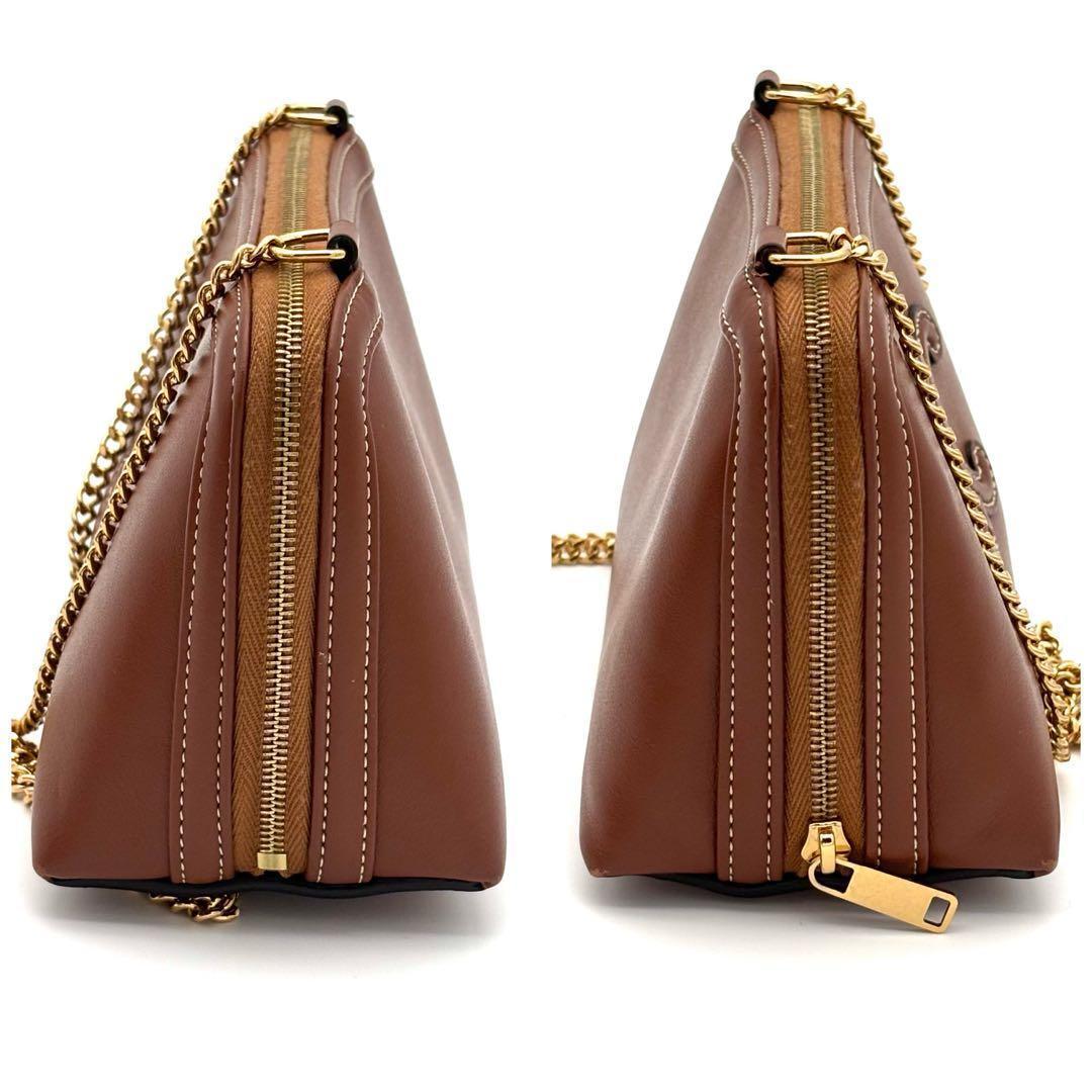 Celine Chain Shoulder Bag Clutch Cuir Leather — view 6