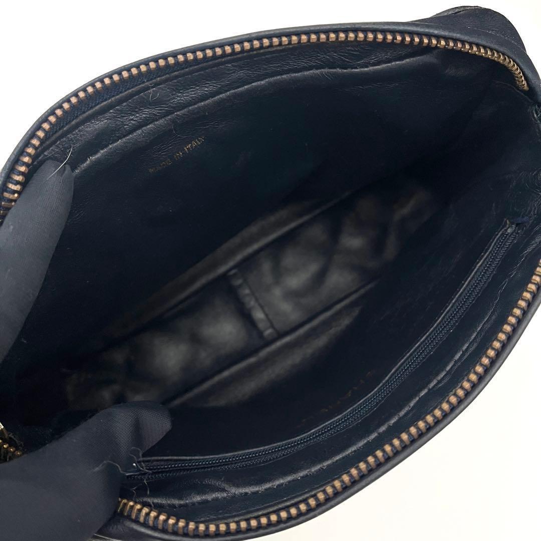Chanel Quilted Shoulder Bag Crossbody Fringe Navy — view 3