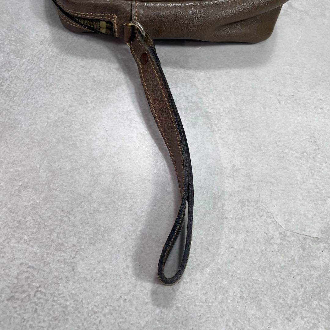 Gucci GG Sherry Line Clutch Brown Leather Logo — view 4