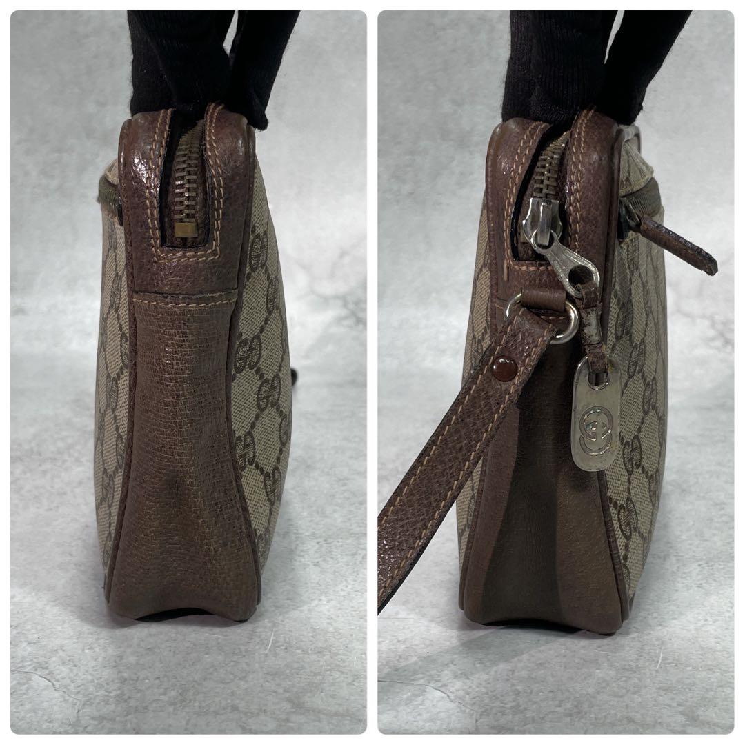 Gucci GG Sherry Line Clutch Brown Leather Logo — view 7