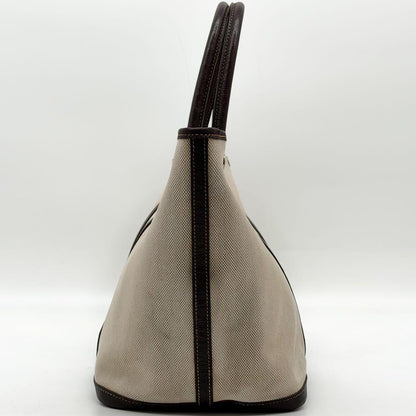 Hermes Garden Party PM Canvas Leather Officier Beige Tote Bag — view 5
