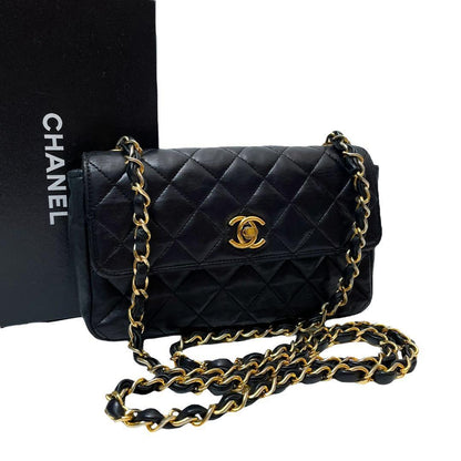 Chanel Lambskin Mini Quilted Chain Shoulder Bag CC Logo