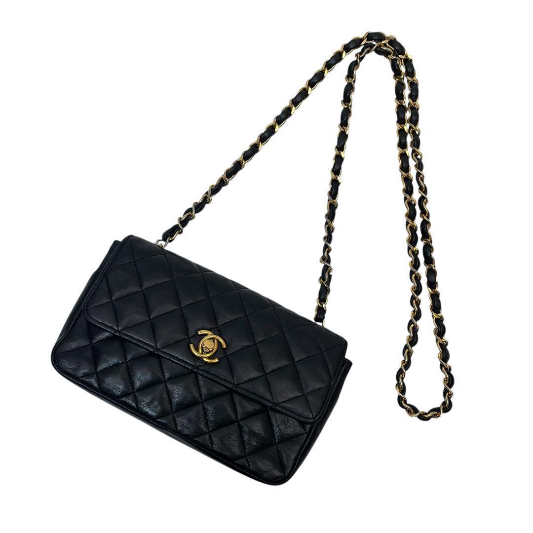 Chanel Lambskin Mini Quilted Chain Shoulder Bag CC Logo — view 3