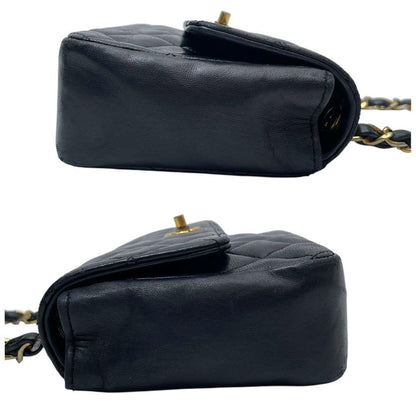 Chanel Lambskin Mini Quilted Chain Shoulder Bag CC Logo — view 5