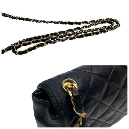 Chanel Lambskin Mini Quilted Chain Shoulder Bag CC Logo — view 7
