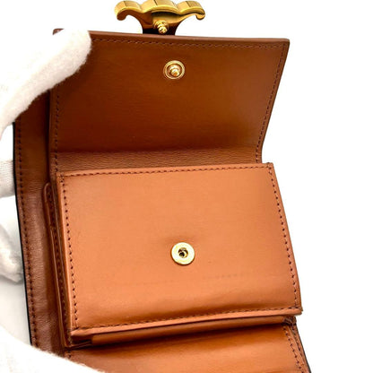 Celine Wallet Triomphe All Over Pattern Small Flap Black — view 7