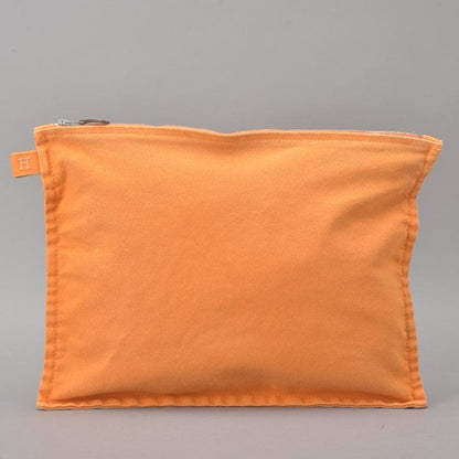 Hermes◇ Hermes Bora Flat Pouch GM Canvas Orange