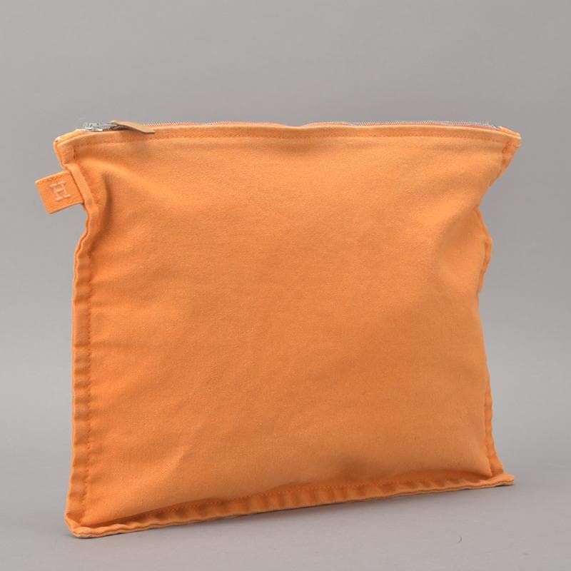 Hermes◇ Hermes Bora Flat Pouch GM Canvas Orange