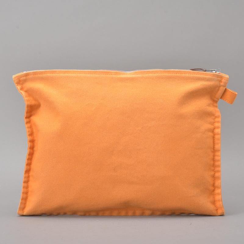 Hermes◇ Hermes Bora Flat Pouch GM Canvas Orange