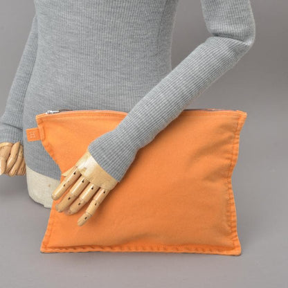 Hermes◇ Hermes Bora Flat Pouch GM Canvas Orange