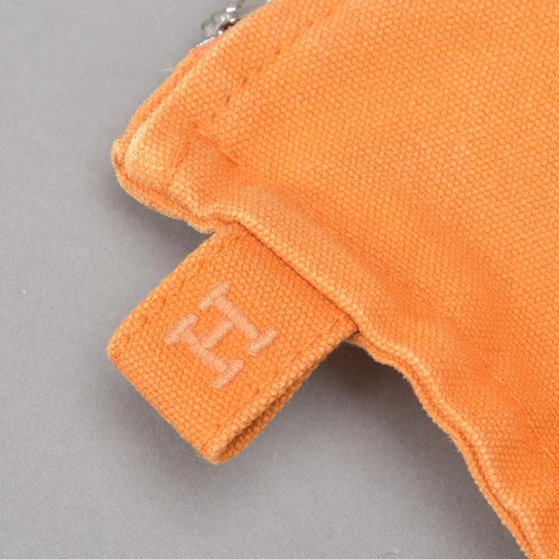 Hermes◇ Hermes Bora Flat Pouch GM Canvas Orange