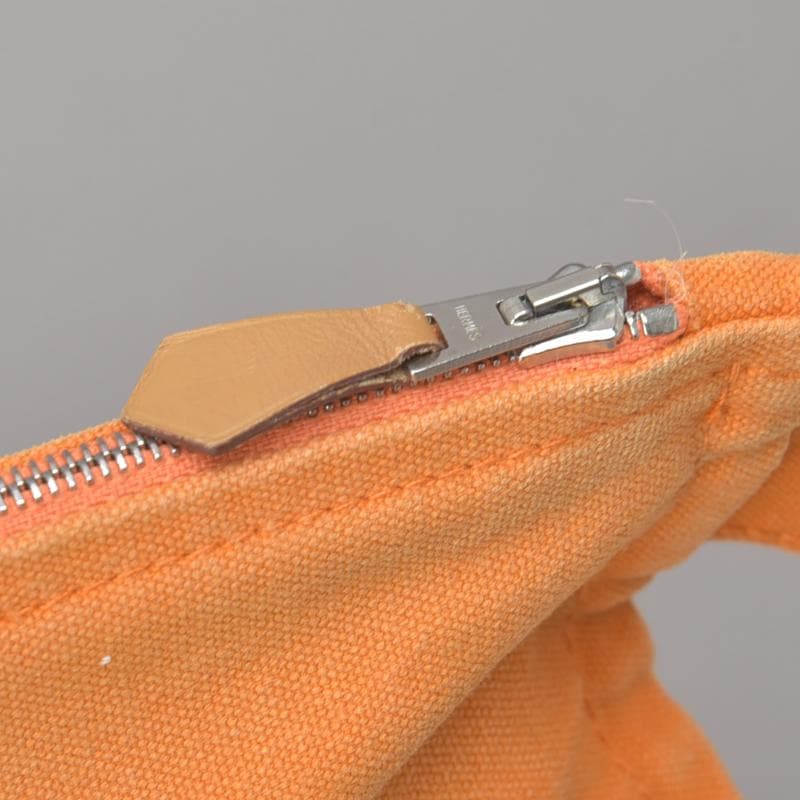 Hermes◇ Hermes Bora Flat Pouch GM Canvas Orange