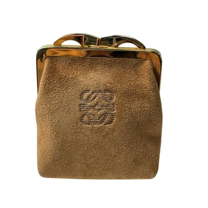 Loewe Anagram Suede Coin Case Kiss Lock Vintage — view 2