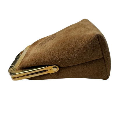 Loewe Anagram Suede Coin Case Kiss Lock Vintage — view 4