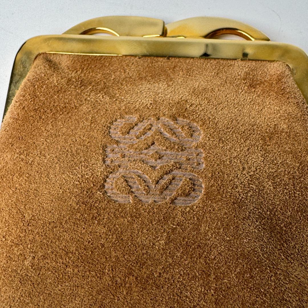 Loewe Anagram Suede Coin Case Kiss Lock Vintage — view 8