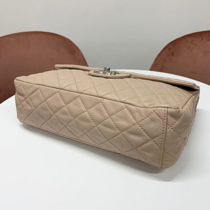 Chanel Big Quilted Caviar Leather CC Logo Shoulder — view 4