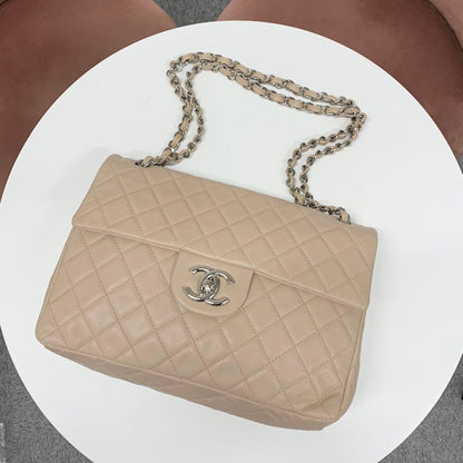 Chanel Big Quilted Caviar Leather CC Logo Shoulder — view 5