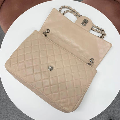 Chanel Big Quilted Caviar Leather CC Logo Shoulder — view 6