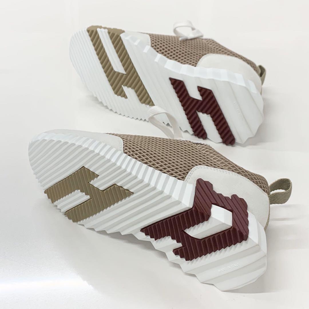 Unused Hermes Bouncing Fabric Suede Sneakers Beige