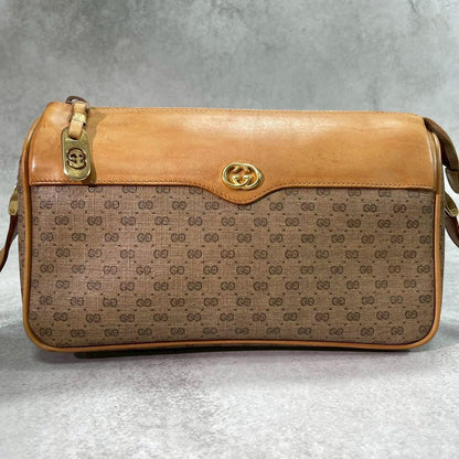 Gucci GG Sherry Line Shoulder Bag Brown Leather — view 2