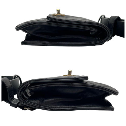 Chanel Quilted Lambskin Waist Belt Bag CC Logo Black — view 4