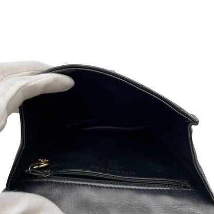 Chanel Quilted Lambskin Waist Belt Bag CC Logo Black — view 8