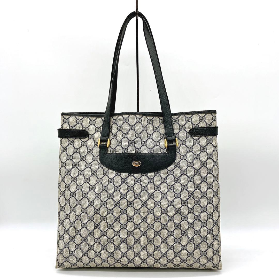 Gucci Tote Bag GG Supreme Navy Shoulder A4