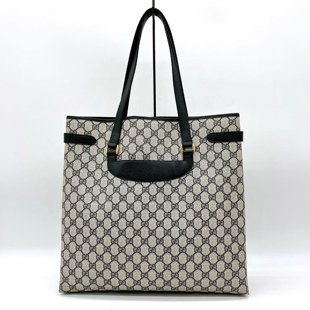 Gucci Tote Bag GG Supreme Navy Shoulder A4