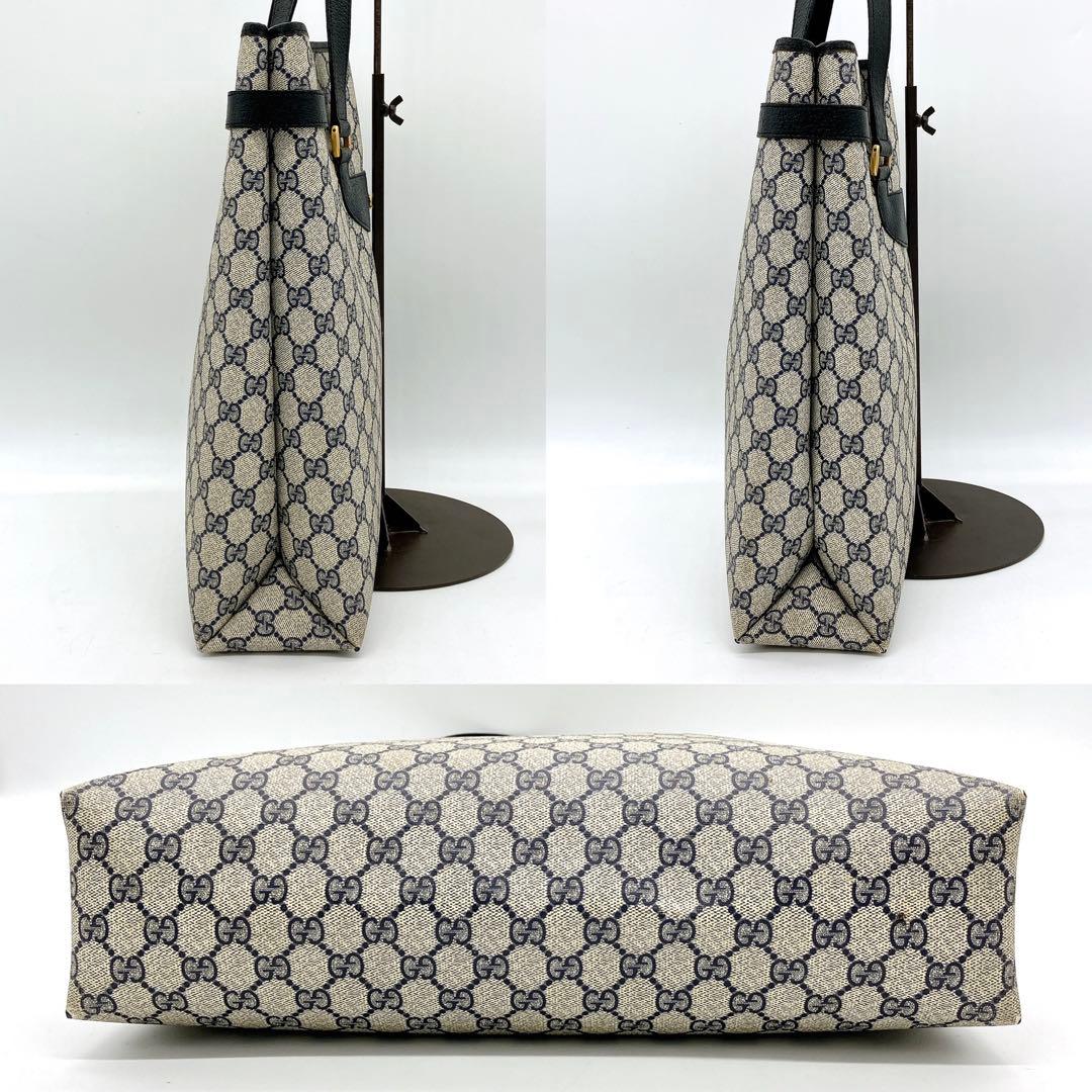 Gucci Tote Bag GG Supreme Navy Shoulder A4