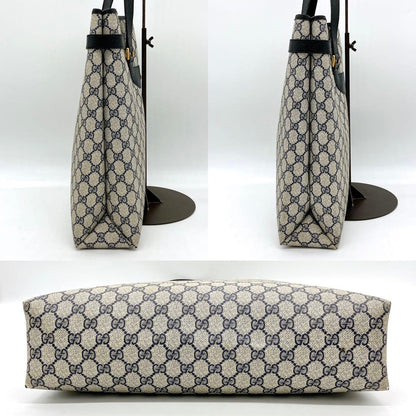 Gucci Tote Bag GG Supreme Navy Shoulder A4