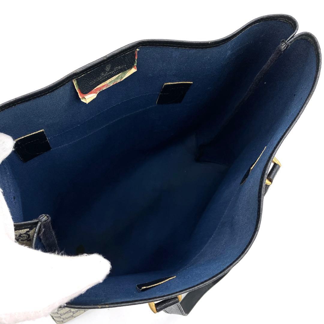 Gucci Tote Bag GG Supreme Navy Shoulder A4