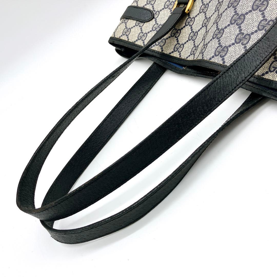 Gucci Tote Bag GG Supreme Navy Shoulder A4