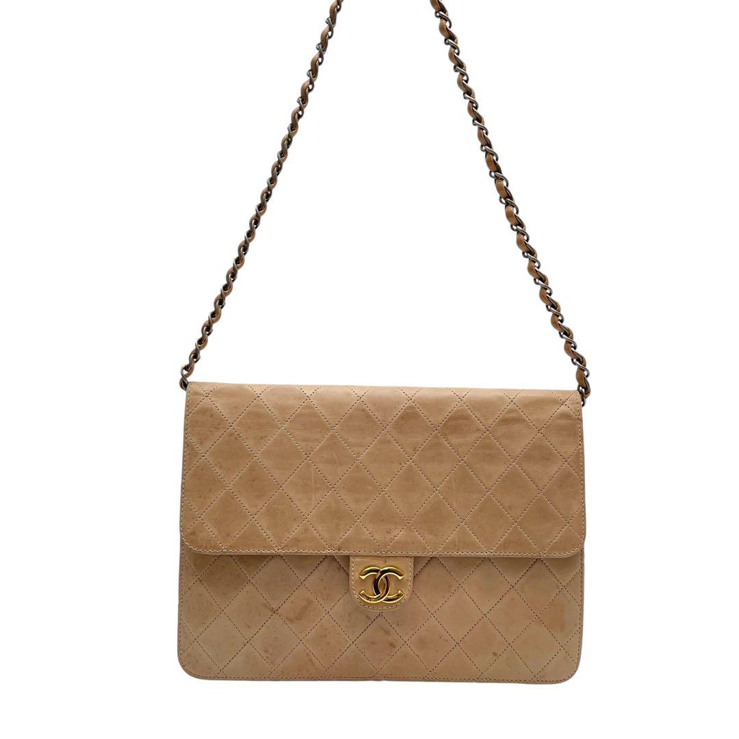 Chanel Lambskin Quilted Chain Shoulder Bag CC Logo