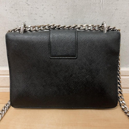 Prada Saffiano Chain Shoulder Bag Black