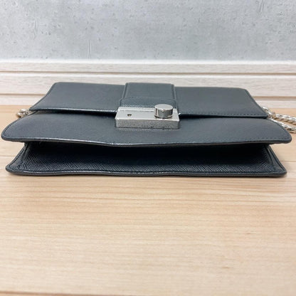 Prada Saffiano Chain Shoulder Bag Black