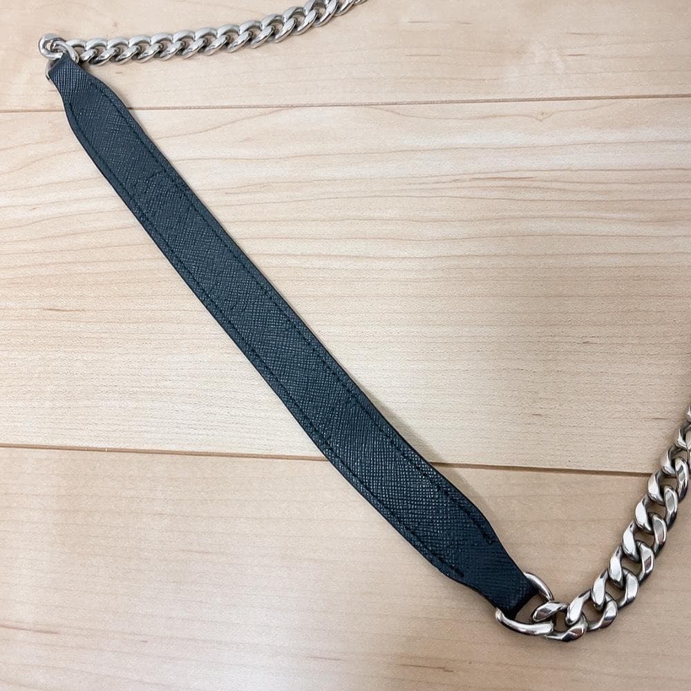 Prada Saffiano Chain Shoulder Bag Black