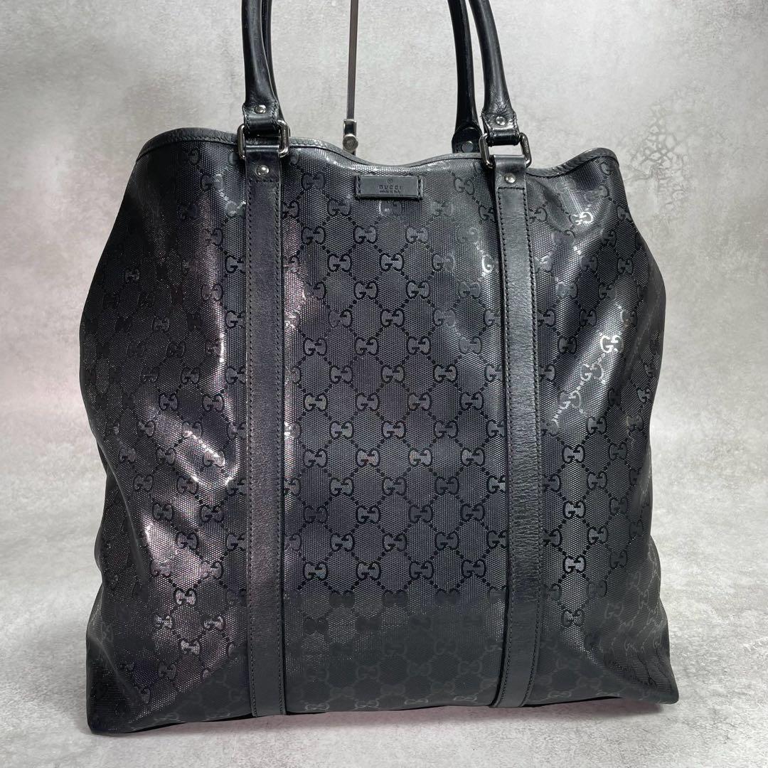 Gucci GG Tote Bag Imprime Black Leather Logo — view 2