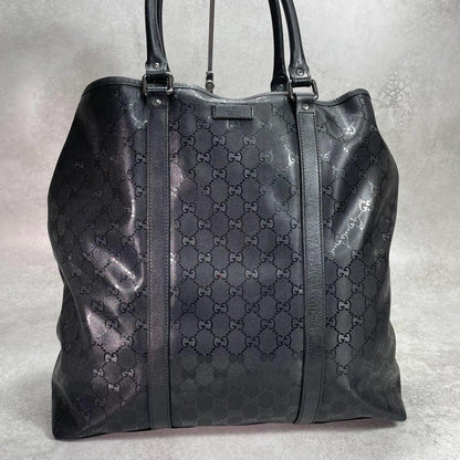 Gucci GG Tote Bag Imprime Black Leather Logo — view 2