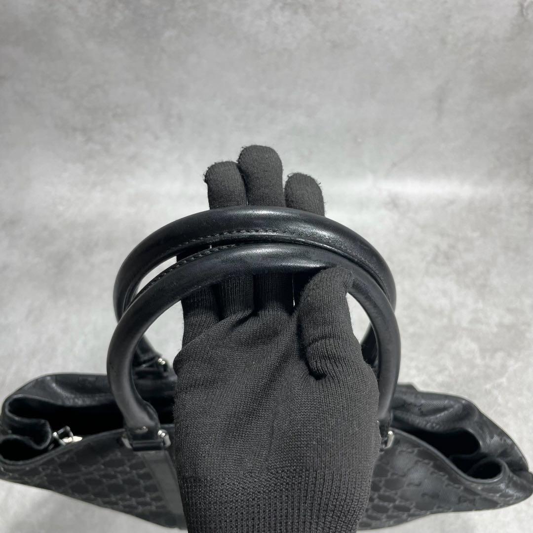 Gucci GG Tote Bag Imprime Black Leather Logo — view 4