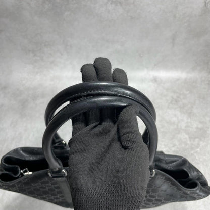Gucci GG Tote Bag Imprime Black Leather Logo — view 4