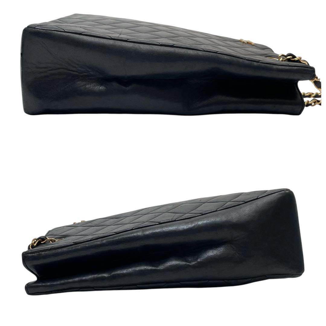 Chanel Quilted Lambskin Chain Shoulder Tote Bag Black — view 4