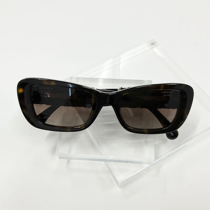 Chanel Sunglasses Tweed Chain CC Logo Eyewear Brown — view 2