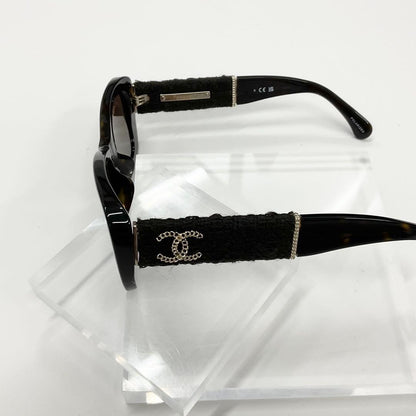 Chanel Sunglasses Tweed Chain CC Logo Eyewear Brown — view 6