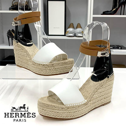Hermes Tipoly Espadrilles Kelly Wedge Sole Sandals