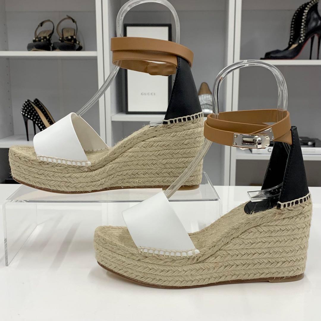 Hermes Tipoly Espadrilles Kelly Wedge Sole Sandals — view 2