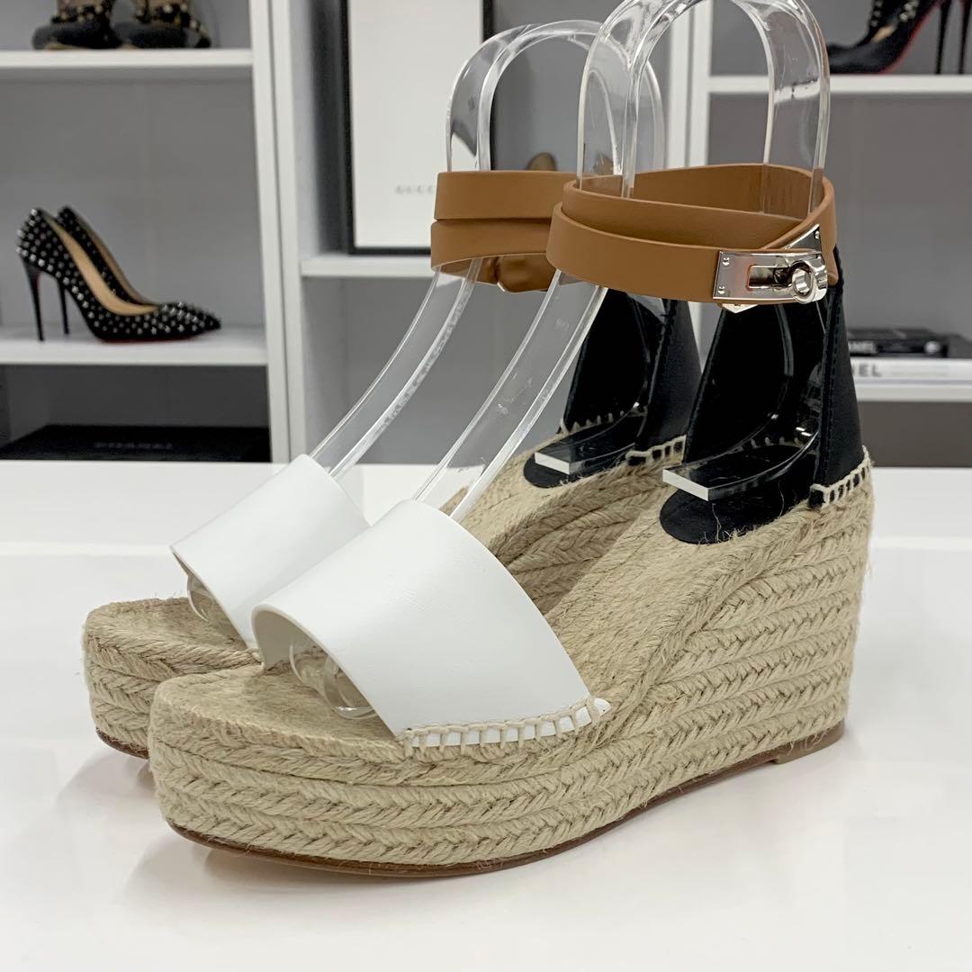 Hermes Tipoly Espadrilles Kelly Wedge Sole Sandals — view 3