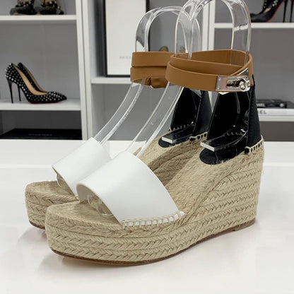 Hermes Tipoly Espadrilles Kelly Wedge Sole Sandals — view 3