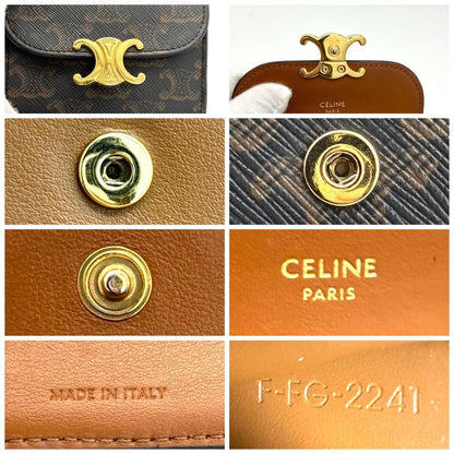 Celine Trifold Wallet Triomphe All Over Pattern Small Flap — view 8