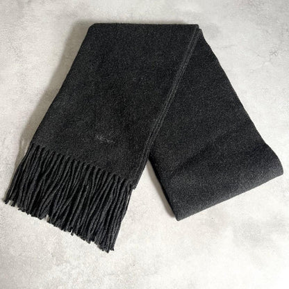 Hermes Fringe Cashmere Scarf Dark Gray — view 2
